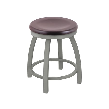 Holland Bar Stool Co 18" Swivel Vanity Stool, Nickel Finish, Dark Cherry Maple Seat 80218ANDCMpl